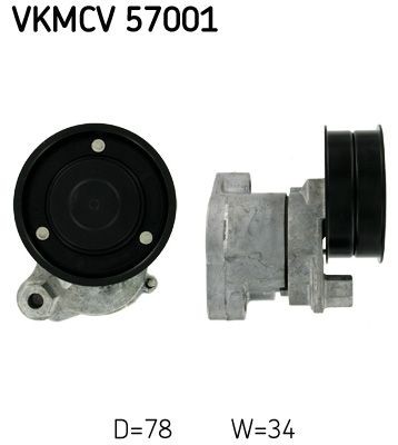 SKF VKMCV 57001 Spannrolle, Keilrippenriemen für DAF CF 75 LKW in Original Qualität