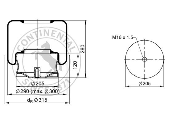 CONTITECH AIR SPRING Boot, air suspension 946 N P04 suitable for MERCEDES-BENZ CITARO, INTOURO