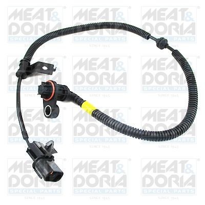 MEAT & DORIA Rear Axle Right, Active sensor, 2-pin connector, 690mm, 750mm, 11mm, black, oval Total Length: 750mm, Number of pins: 2-pin connector Sensor, wheel speed 90964 buy