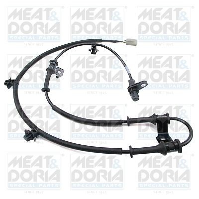 MEAT & DORIA Front Axle Left, with cable, Active sensor, 2-pin connector Number of pins: 2-pin connector Sensor, wheel speed 90967 buy