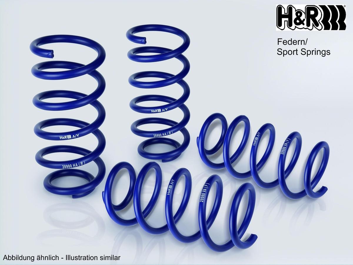 H&r suspensiones inferiores plumas 28896-2 para bmw 1er 2er 35/35mm muelles deportivos 