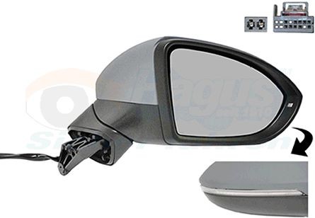 VAN WEZEL Right, primed, Complete Mirror, Convex, for electric mirror adjustment, Heatable, with memory, with automatic passenger mirror lowering Number of occupied contacts: 12 Side mirror 5769808 buy