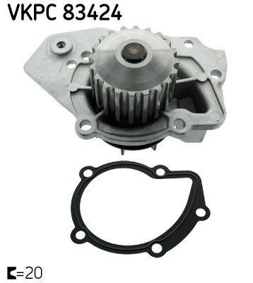 VKPC 83424 SKF Water pumps CITROËN Number of Teeth: 20, with gaskets/seals, Plastic, for timing belt drive