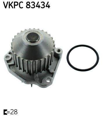 SKF VKPC 83434 Water pump Number of Teeth: 28, with gaskets/seals, Plastic, for toothed belt drive