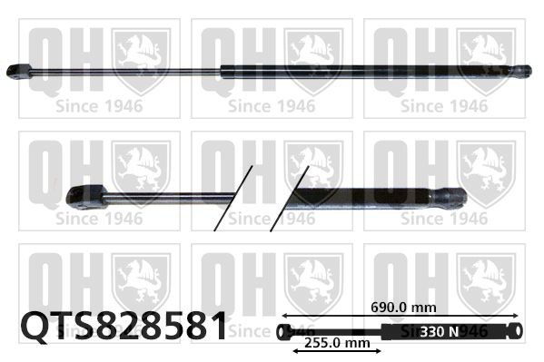 QUINTON HAZELL QTS828581 Bonnet struts VW TIGUAN 2017 price