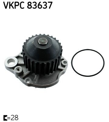 SKF VKPC 83637 Water pump Number of Teeth: 28, with gaskets/seals, Metal, for toothed belt drive