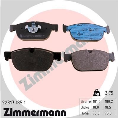 ZIMMERMANN 22317.185.1 Brake pad set prepared for wear indicator, Photo corresponds to scope of supply