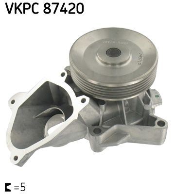 SKF VKPC 87420 Water pump with gaskets/seals, Metal, for v-ribbed belt use
