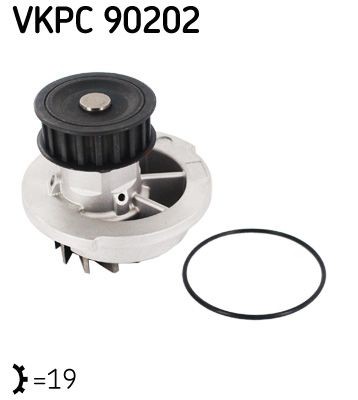 VKPC 90202 SKF Water pumps CHEVROLET Number of Teeth: 19, with gaskets/seals, Metal, for toothed belt drive