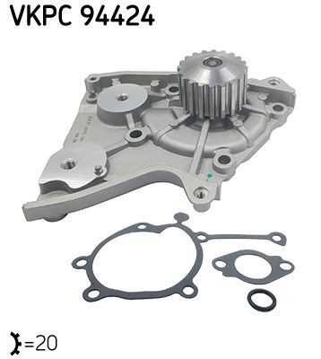 SKF Number of Teeth: 20, with gaskets/seals, Metal, for timing belt drive Water pumps VKPC 94424 buy