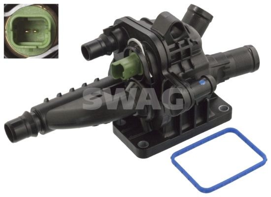 62 10 6066 SWAG Coolant thermostat FIAT Opening Temperature: 83°C, with seal, with sensor, with thermostat