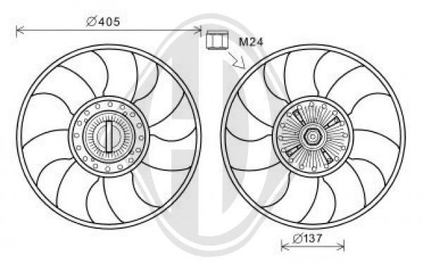 DIEDERICHS DCL1303 Fan, radiator 1 436 157
