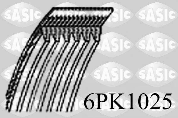 SASIC 6PK1025 V-Ribbed Belt Set 11920 0E000