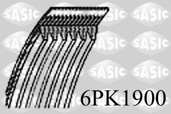 SASIC 6PK1900 Serpentine belt 6 PK 1900
