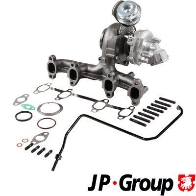 JP GROUP 1117800810 Turbocharger Exhaust Turbocharger, Incl. Gasket Set, with oil supply line