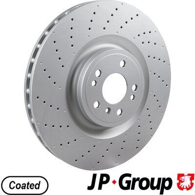 JP GROUP 1363108500 Brake disc Front Axle, 375x36mm, 5, internally vented, Perforated, Coated