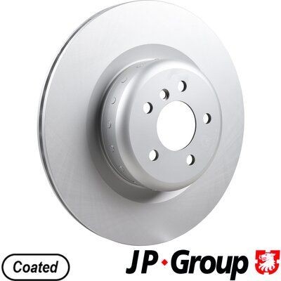 JP GROUP 1463206000 Brake disc Rear Axle, 385x24mm, 5, internally vented, Coated