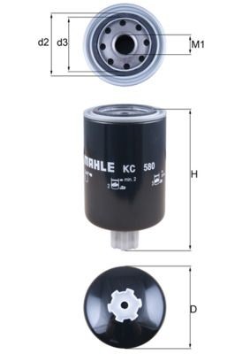72432068 MAHLE ORIGINAL KC580 Fuel filter 1350734