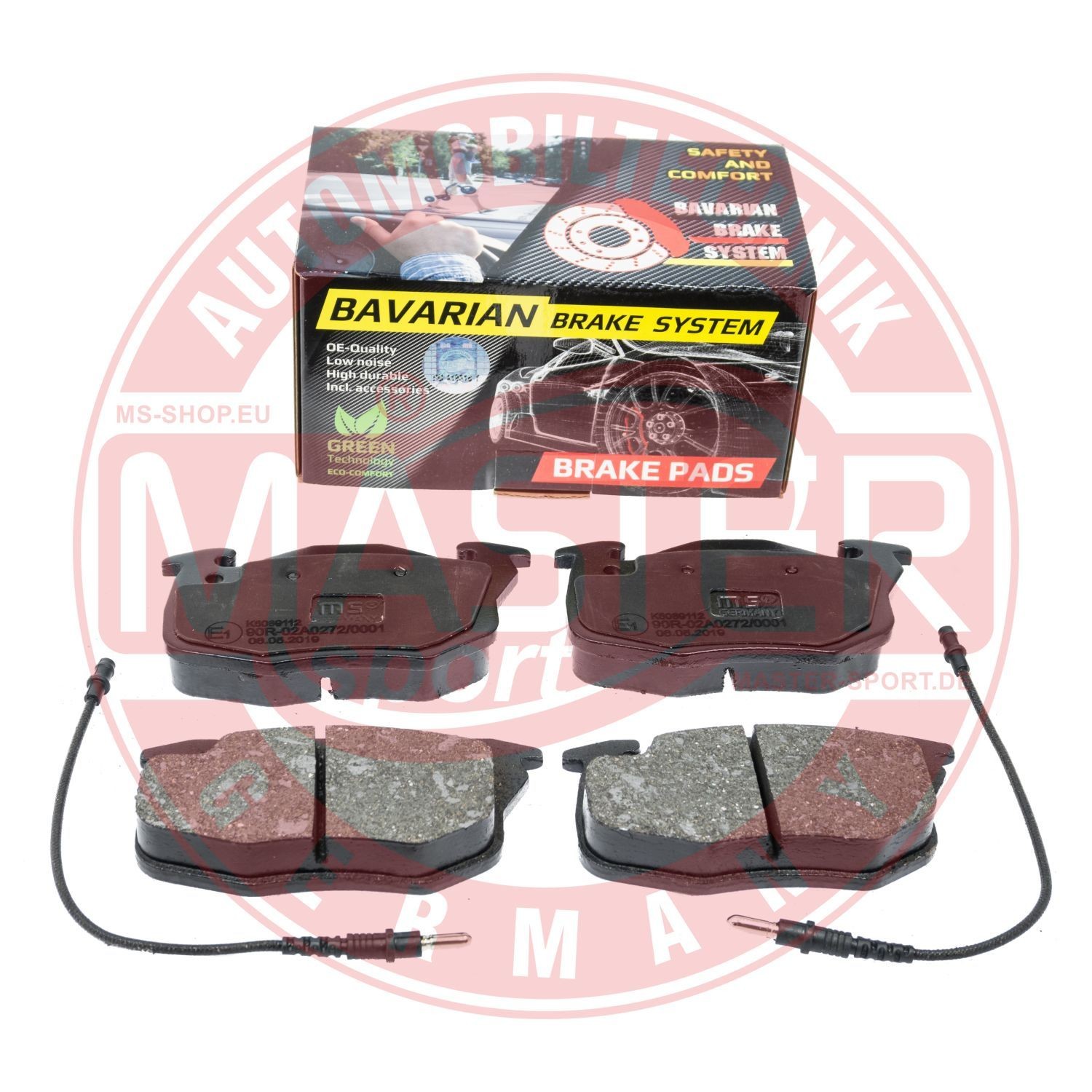 MASTER-SPORT K6039112 Brake pad set Front Axle, incl. wear warning contact, with anti-squeak plate