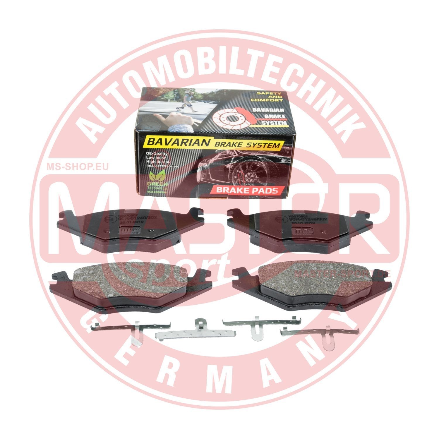 MASTER-SPORT K6070302 Brake pad set Front Axle, excl. wear warning contact, not prepared for wear indicator, with anti-squeak plate