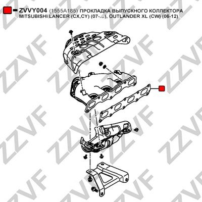 ZZVF Exhaust collector gasket ZVVY004