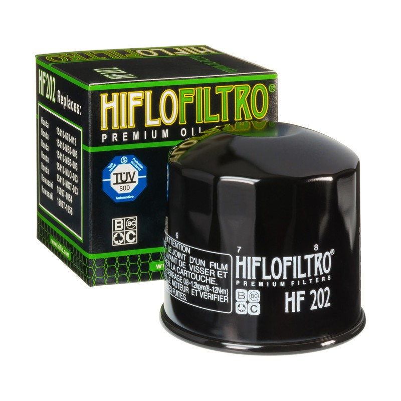Motorrad HifloFiltro M 20 X 1.5, mit einem Rücklaufsperrventil, Anschraubfilter Ø: 80mm, Höhe: 80mm Ölfilter HF202 günstig kaufen