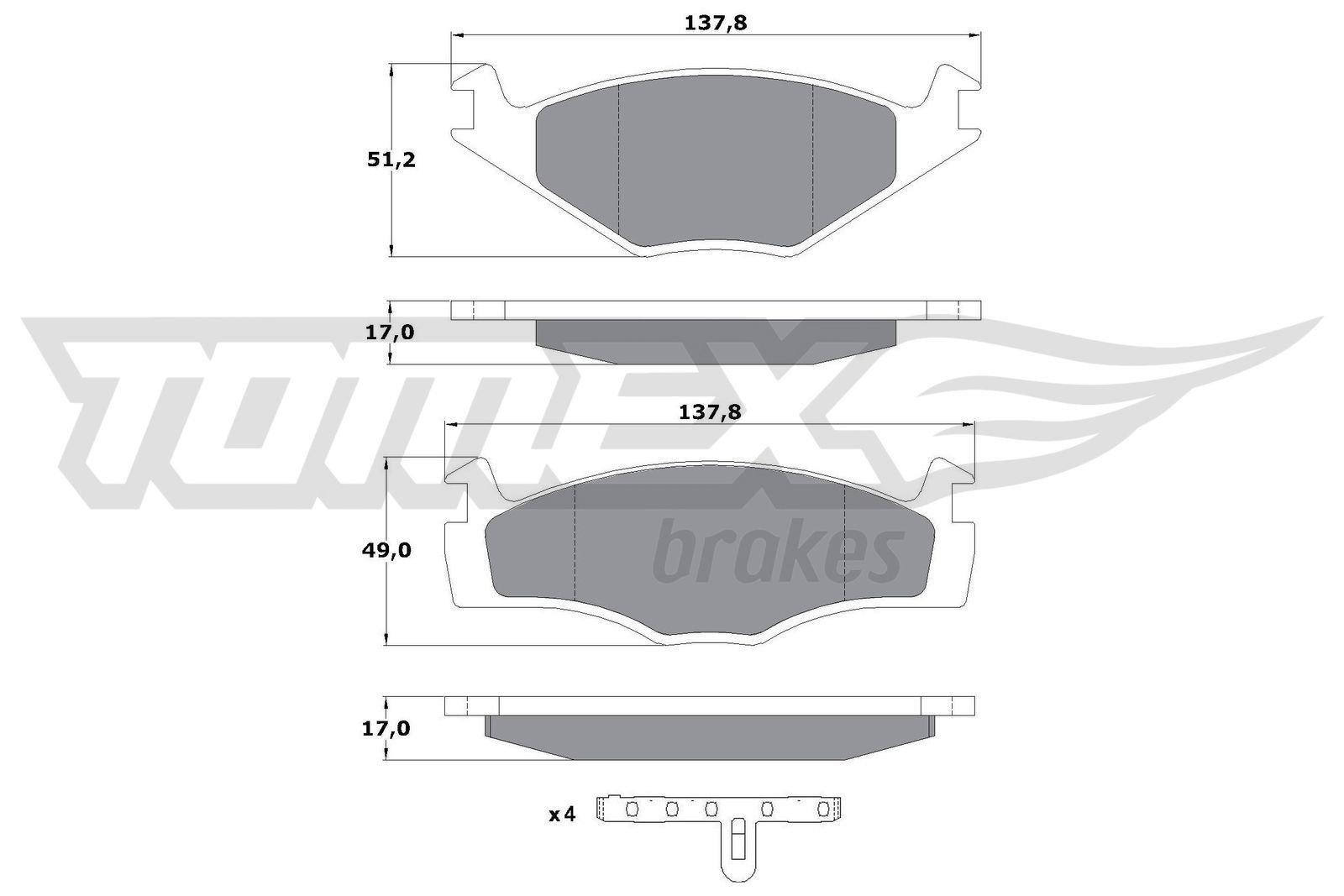 TOMEX brakes Brake pad rear and front VW Polo 2 86C new TX 10-141