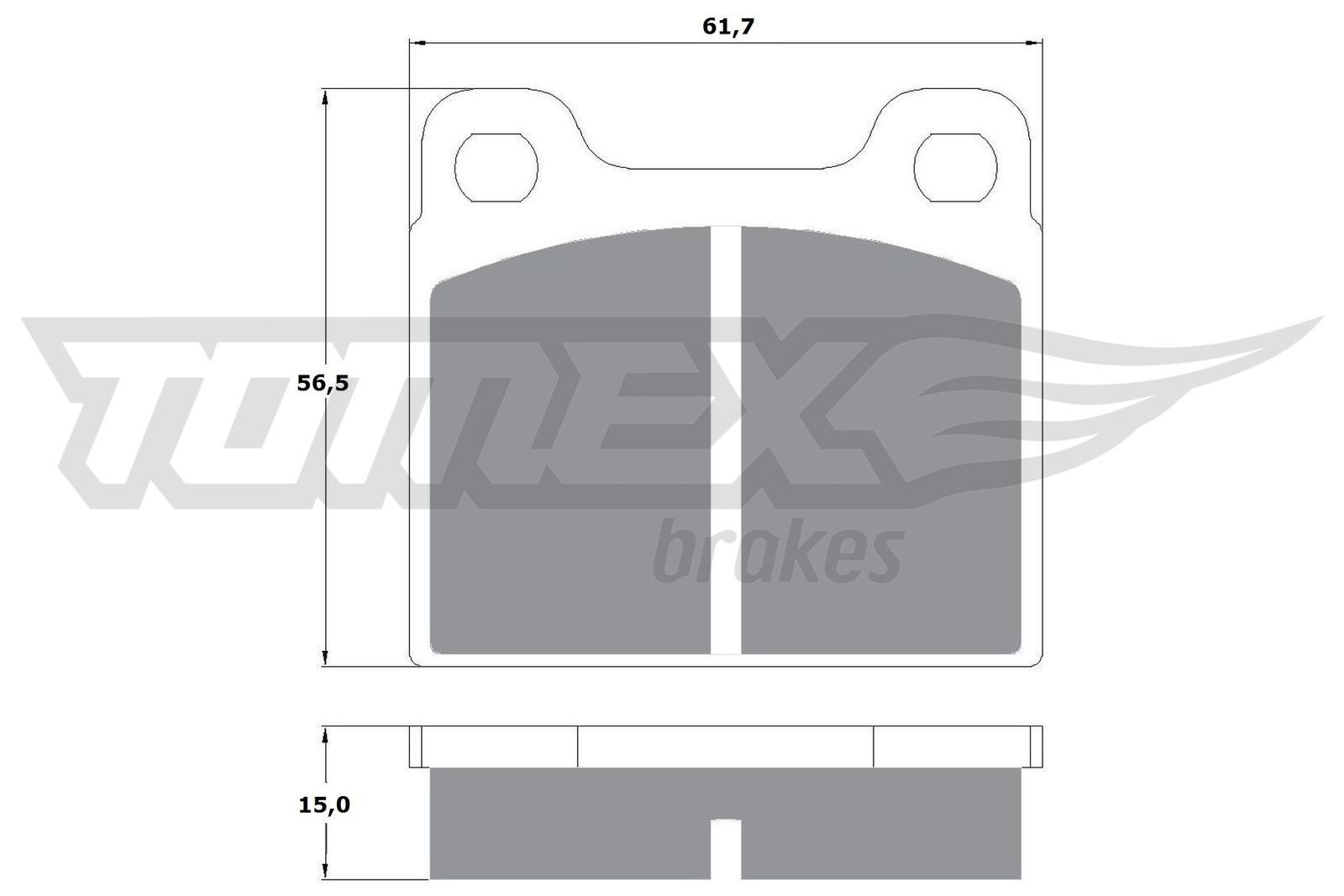 10-19 TOMEX brakes Height: 56,5mm, Width: 61,7mm, Thickness: 15mm Brake pads TX 10-19 buy