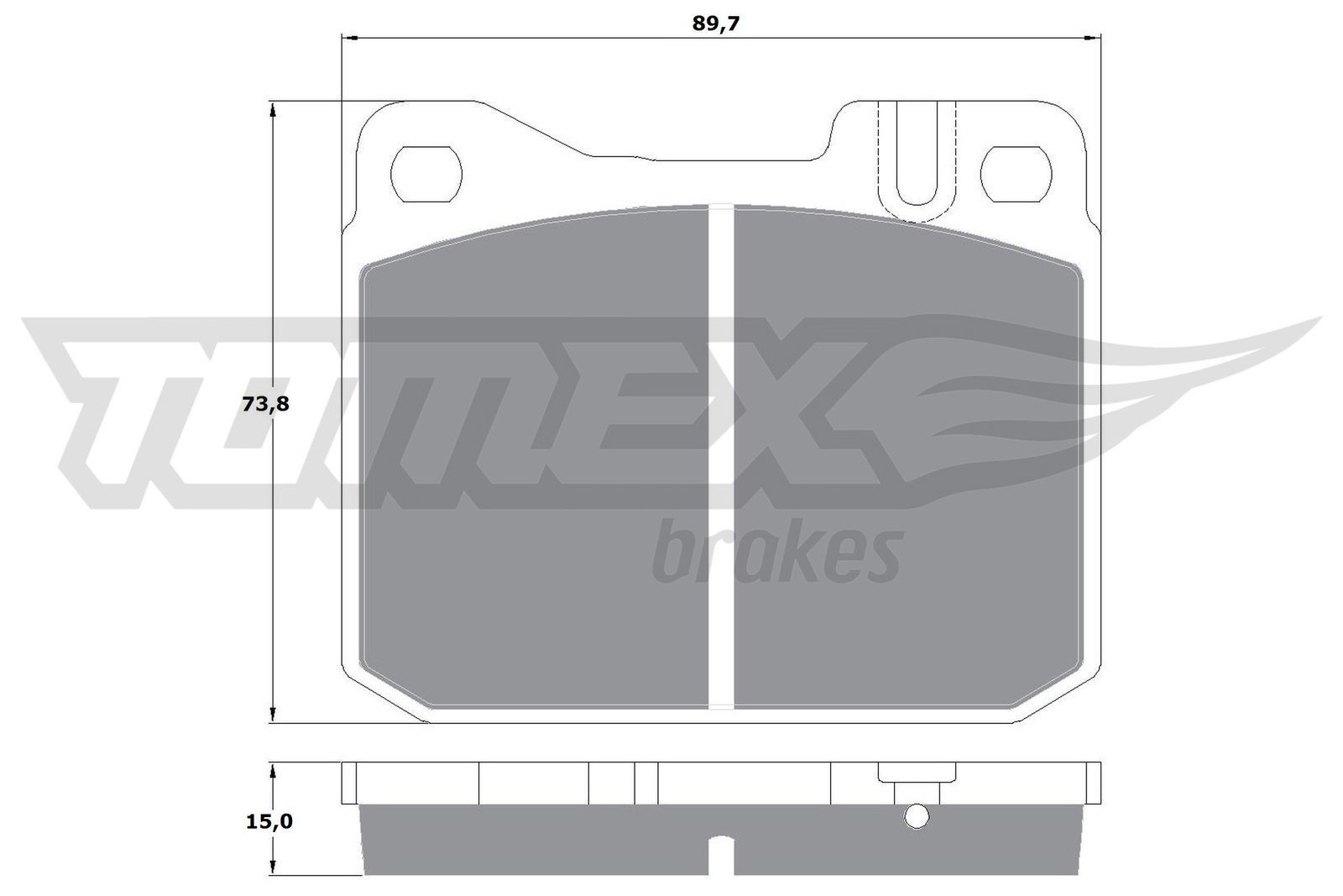10-22 TOMEX brakes Front Axle, prepared for wear indicator Height: 73,8mm, Width: 89,7mm, Thickness: 15mm Brake pads TX 10-22 buy