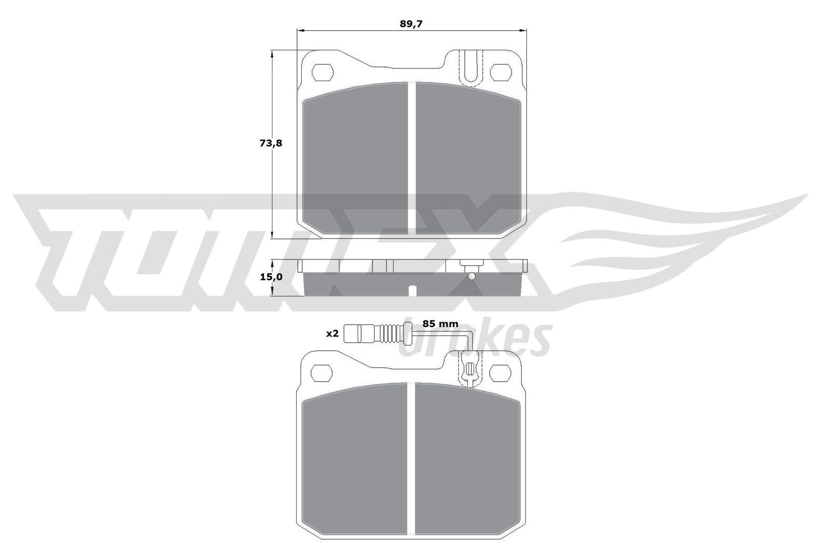 10-221 TOMEX brakes TX10-221 Brake pad set A0004207520