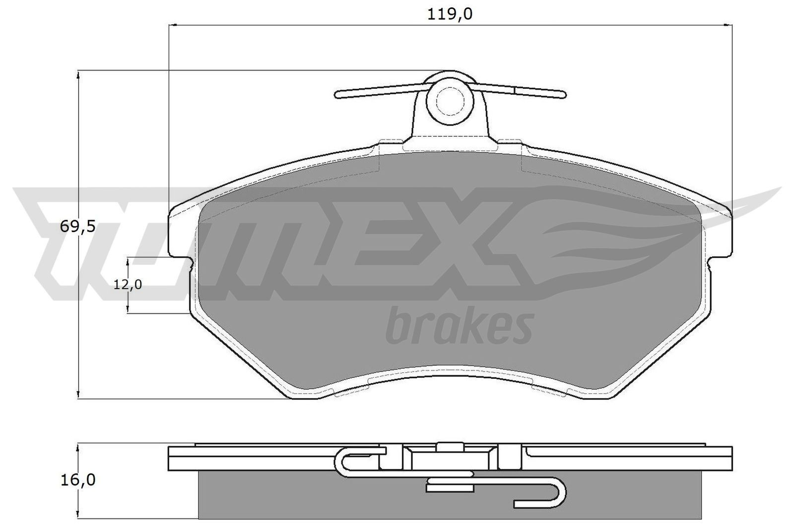 10-63 TOMEX brakes TX10-63 Brake pad set JZW 698 151 F