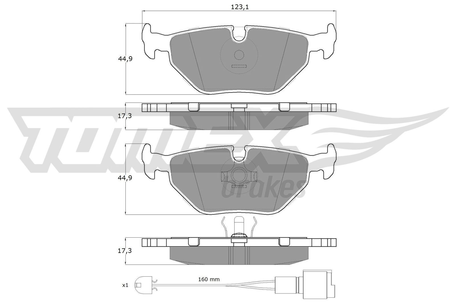 10-701 TOMEX brakes TX10-701 Brake pad set 3421 1158 266