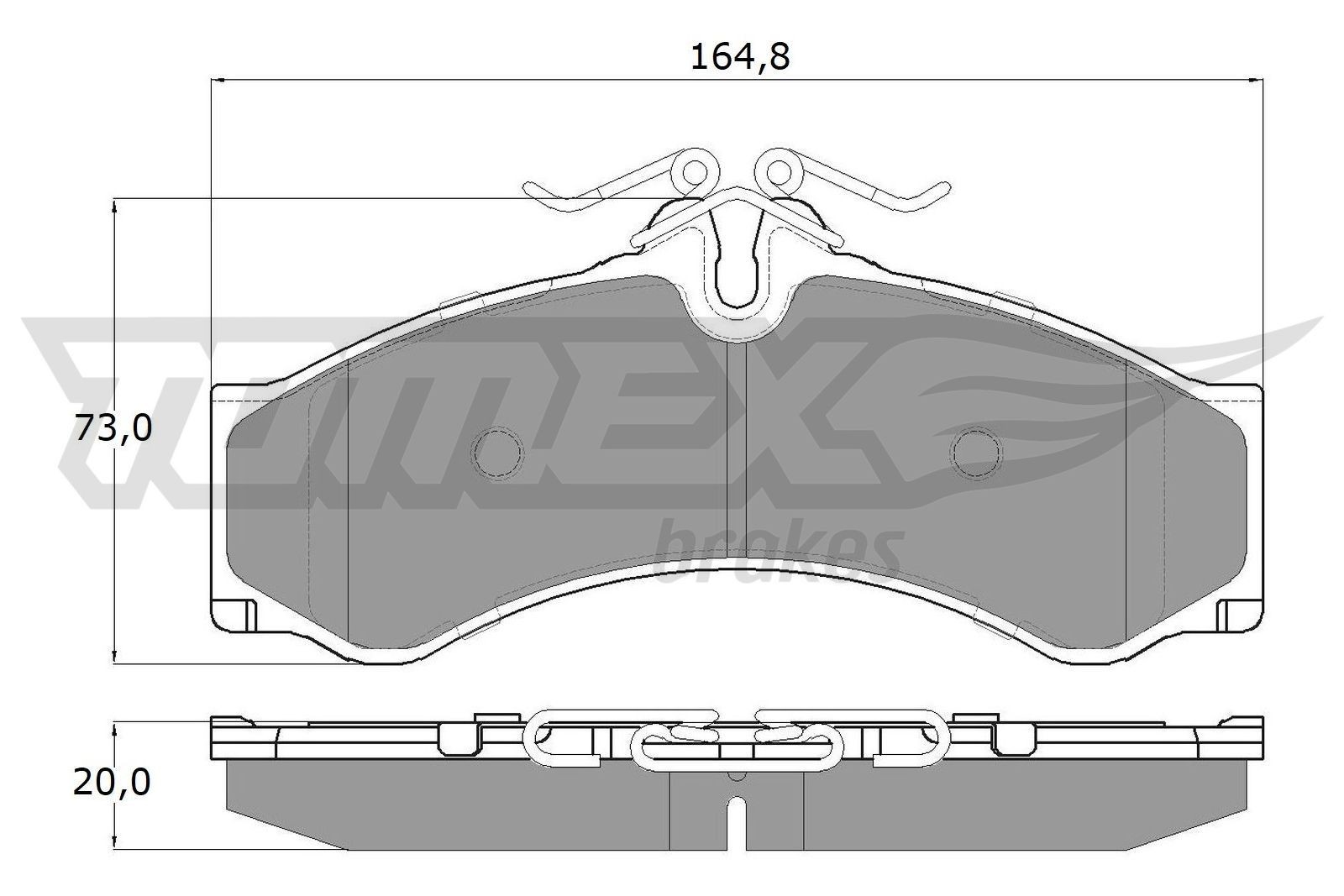 TOMEX brakes TX 11-48 Bremsbeläge für MULTICAR UX100 LKW in Original Qualität
