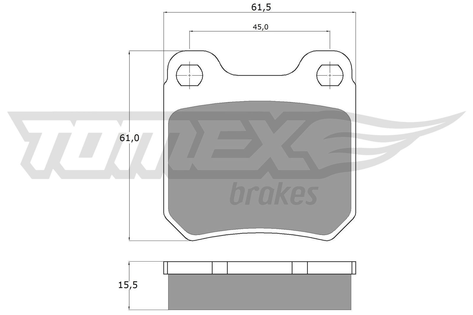 TX11-60 Set of brake pads TX11-60 TOMEX brakes Rear Axle