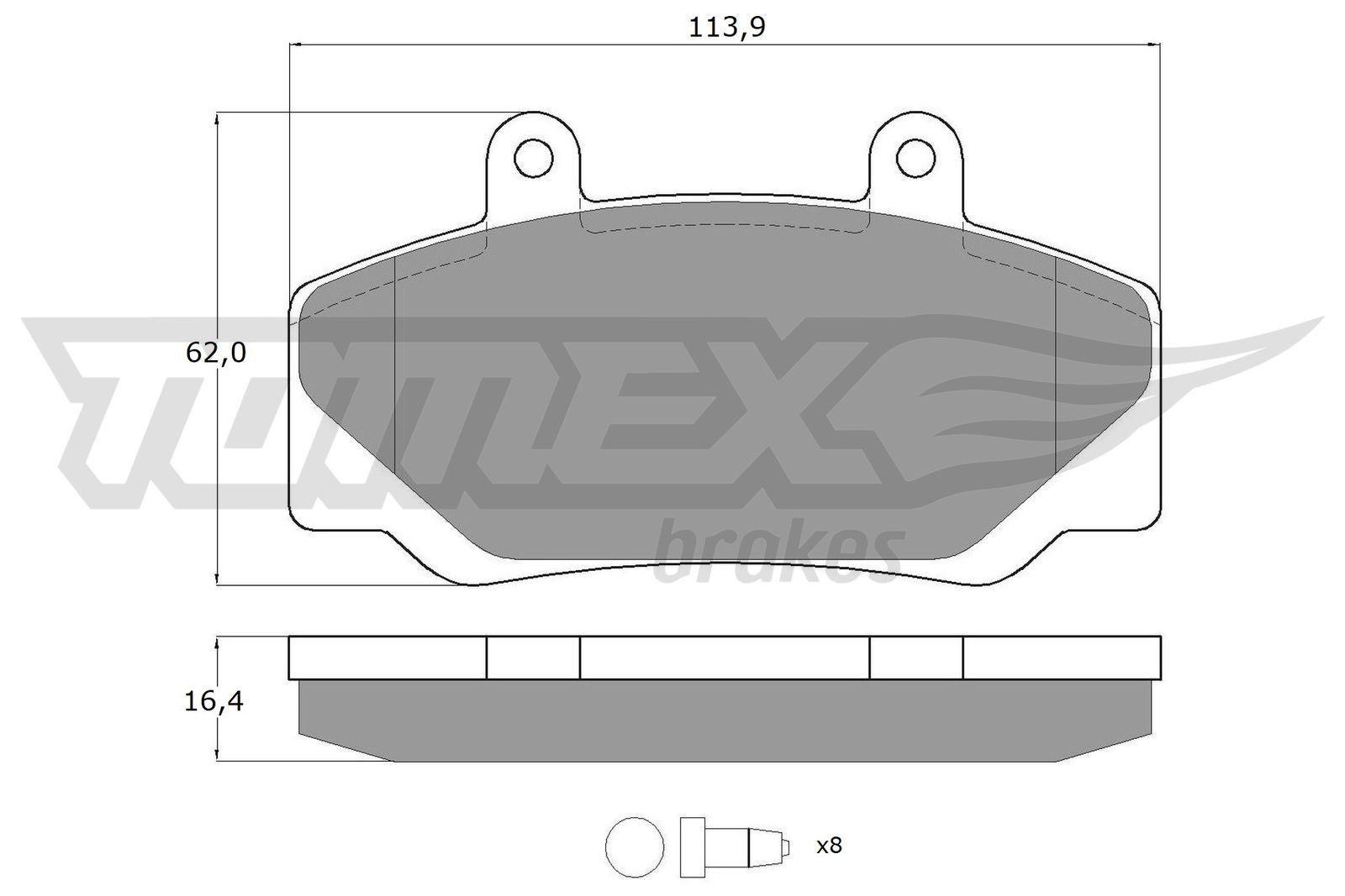 TOMEX brakes TX 11-67 Brake pad set Front Axle, with accessories