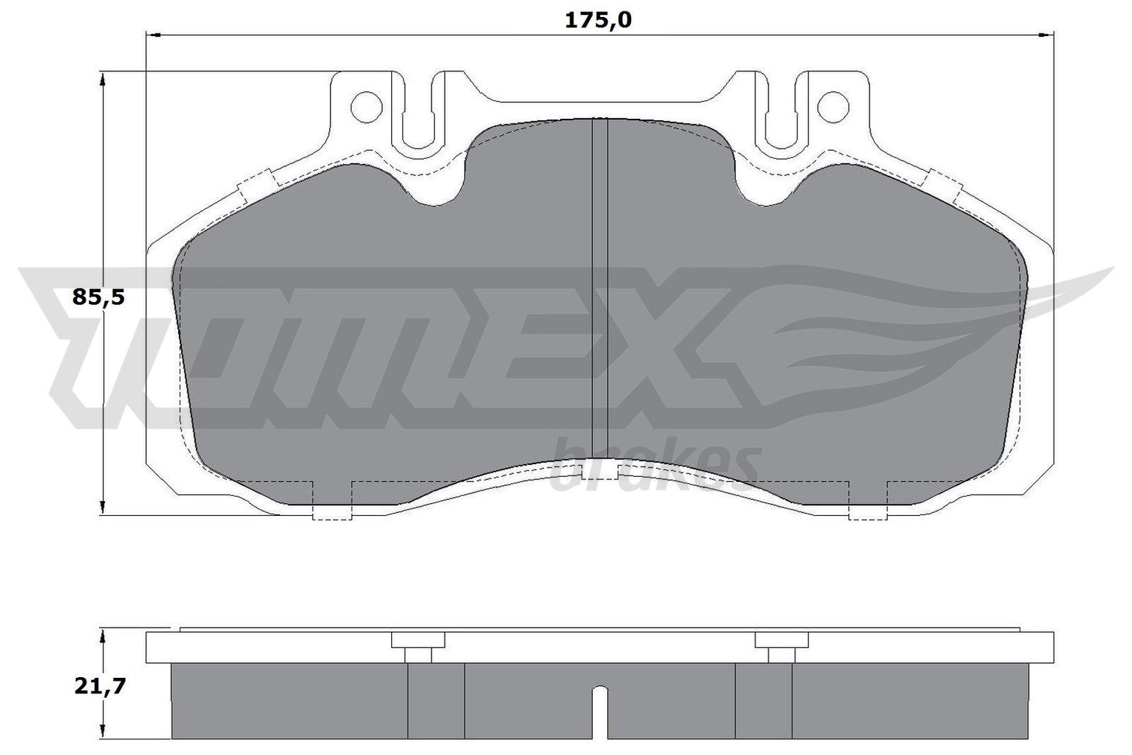 12-88 TOMEX brakes prepared for wear indicator Height: 85,5mm, Width: 175mm, Thickness: 21,7mm Brake pads TX 12-88 buy