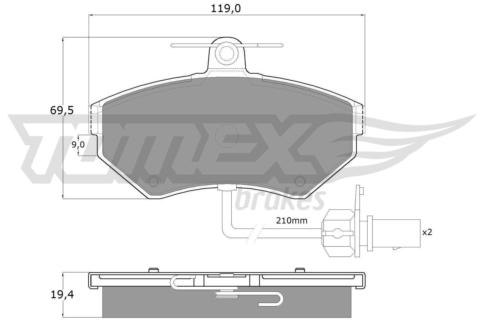 13-121 TOMEX brakes TX13-121 Brake pad set JZW 698 151G