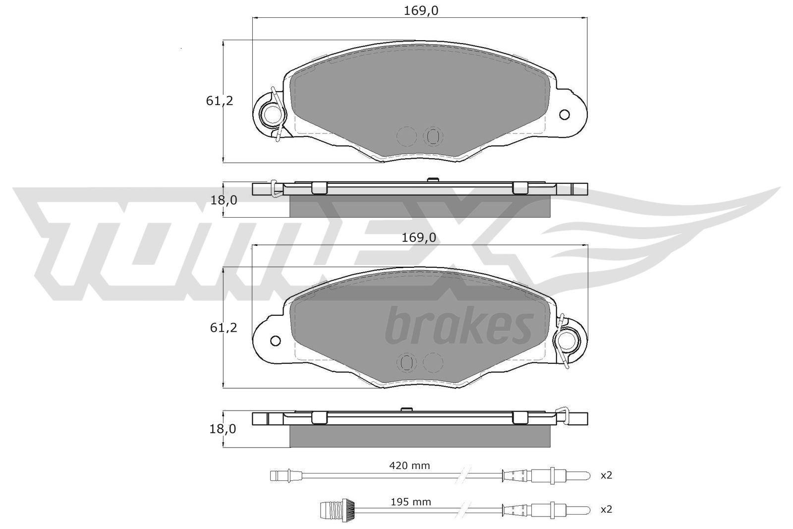 TOMEX brakes TX 13-37 Brake pad set Front Axle, incl. wear warning contact, with acoustic wear warning
