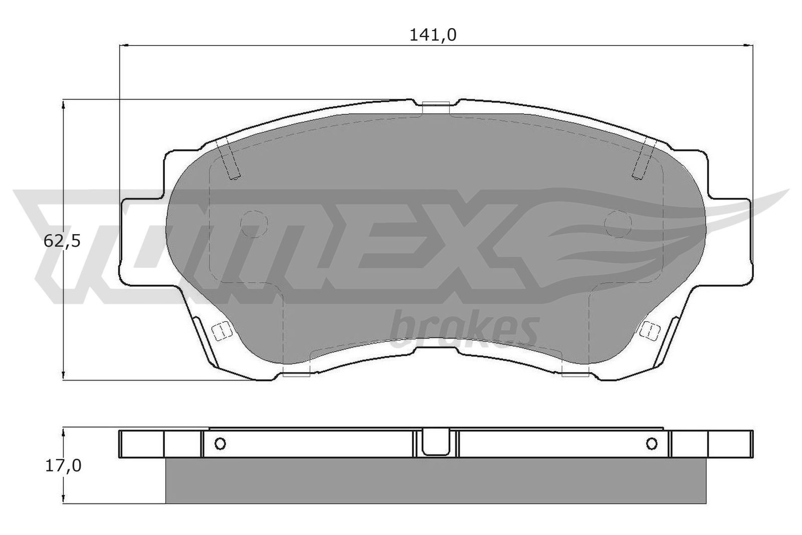 TOMEX brakes TX 13-72 Brake pad set Front Axle
