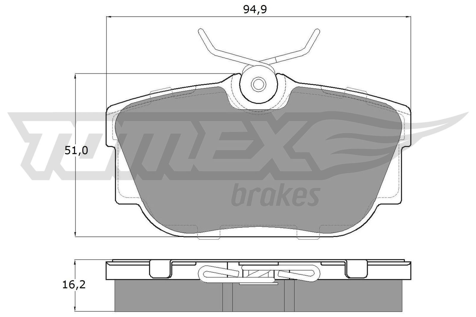 13-90 TOMEX brakes TX13-90 Brake pad set 7D0 698 451 E.