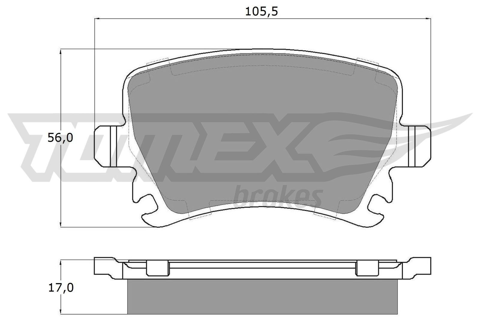 13-95 TOMEX brakes TX13-95 Brake pad set 1K0 698 451P
