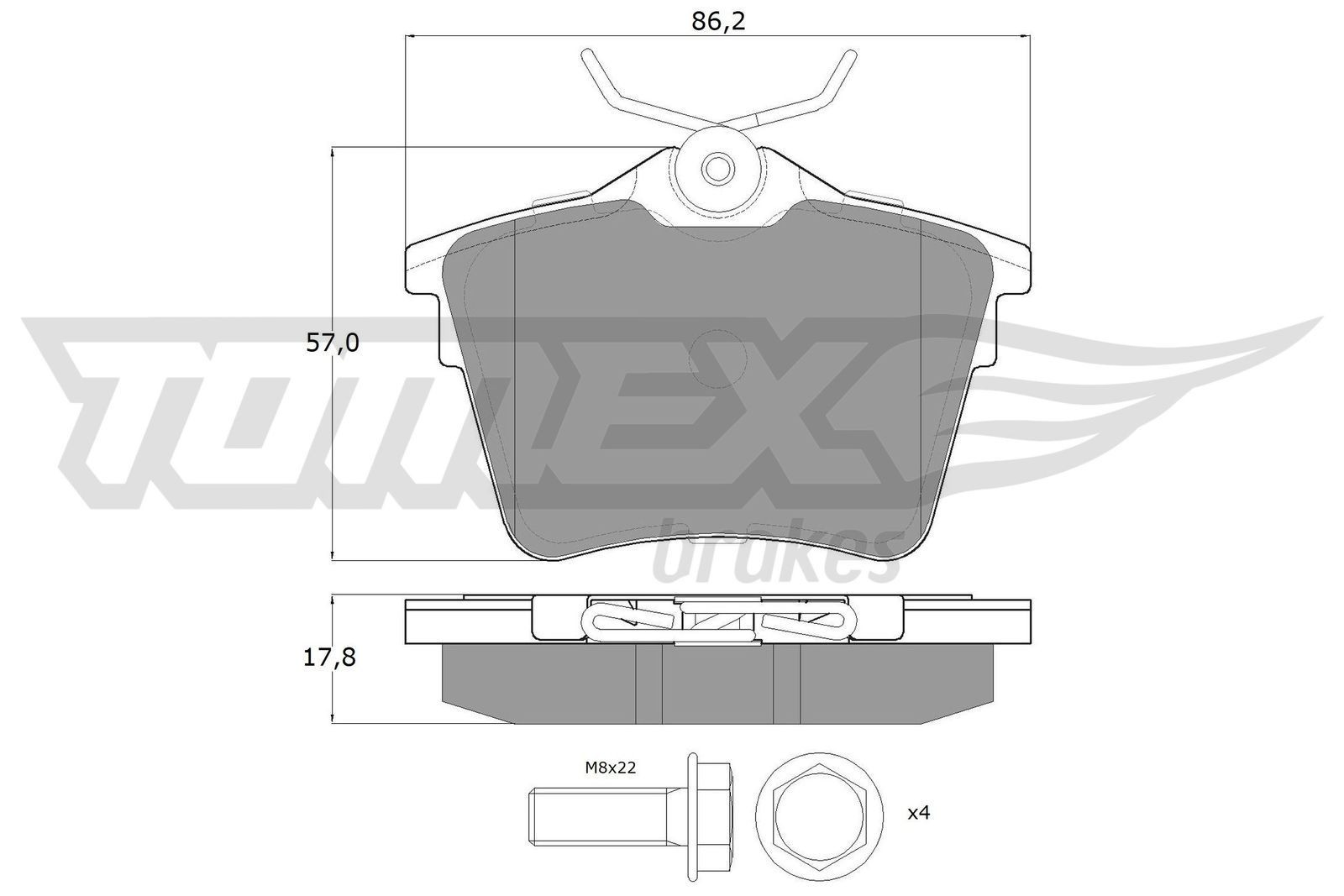 14-69 TOMEX brakes TX14-69 Brake pad set 1617264780