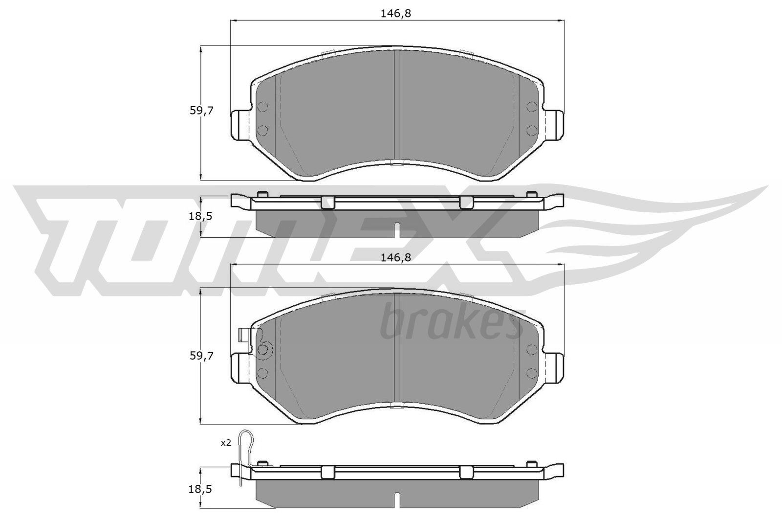 14-93 TOMEX brakes TX14-93 Brake pad set KV1016349