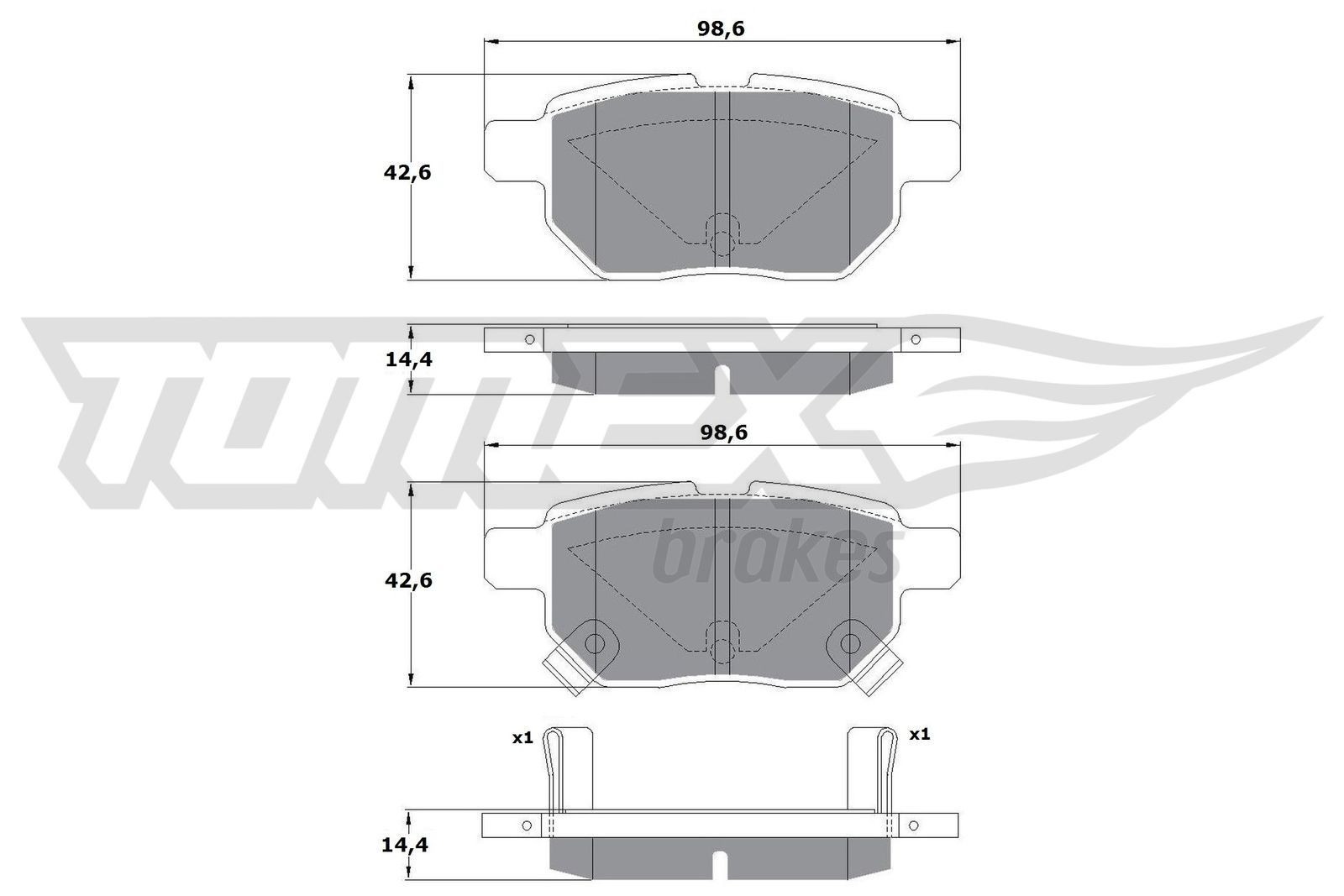 15-01 TOMEX brakes TX15-01 Brake pad set 3500700U2230F01