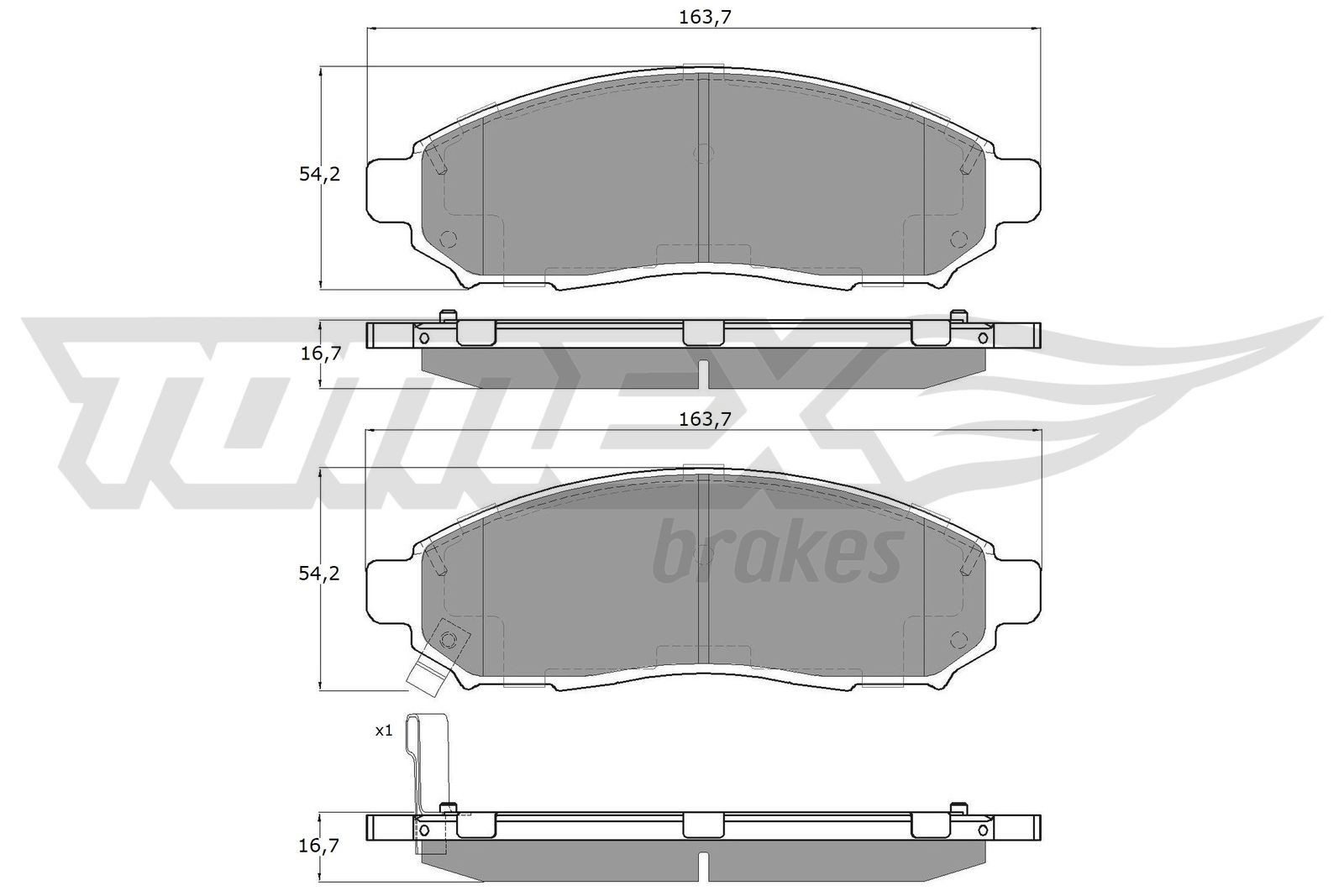 15-28 TOMEX brakes TX15-28 Brake pad set AY040NS130