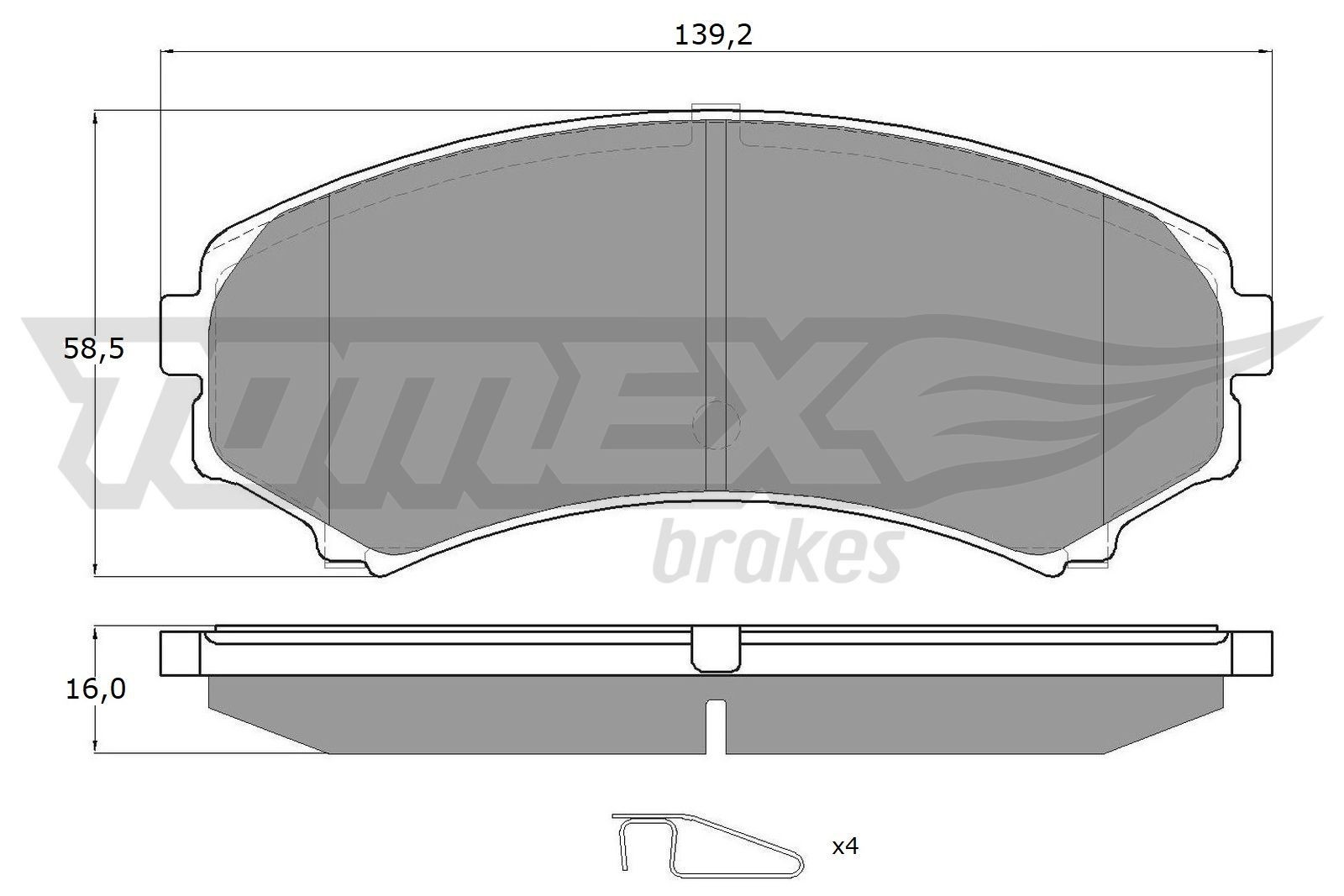 15-33 TOMEX brakes Front Axle, with acoustic wear warning, with accessories Height: 58,5mm, Width: 139,2mm, Thickness: 16mm Brake pads TX 15-33 buy