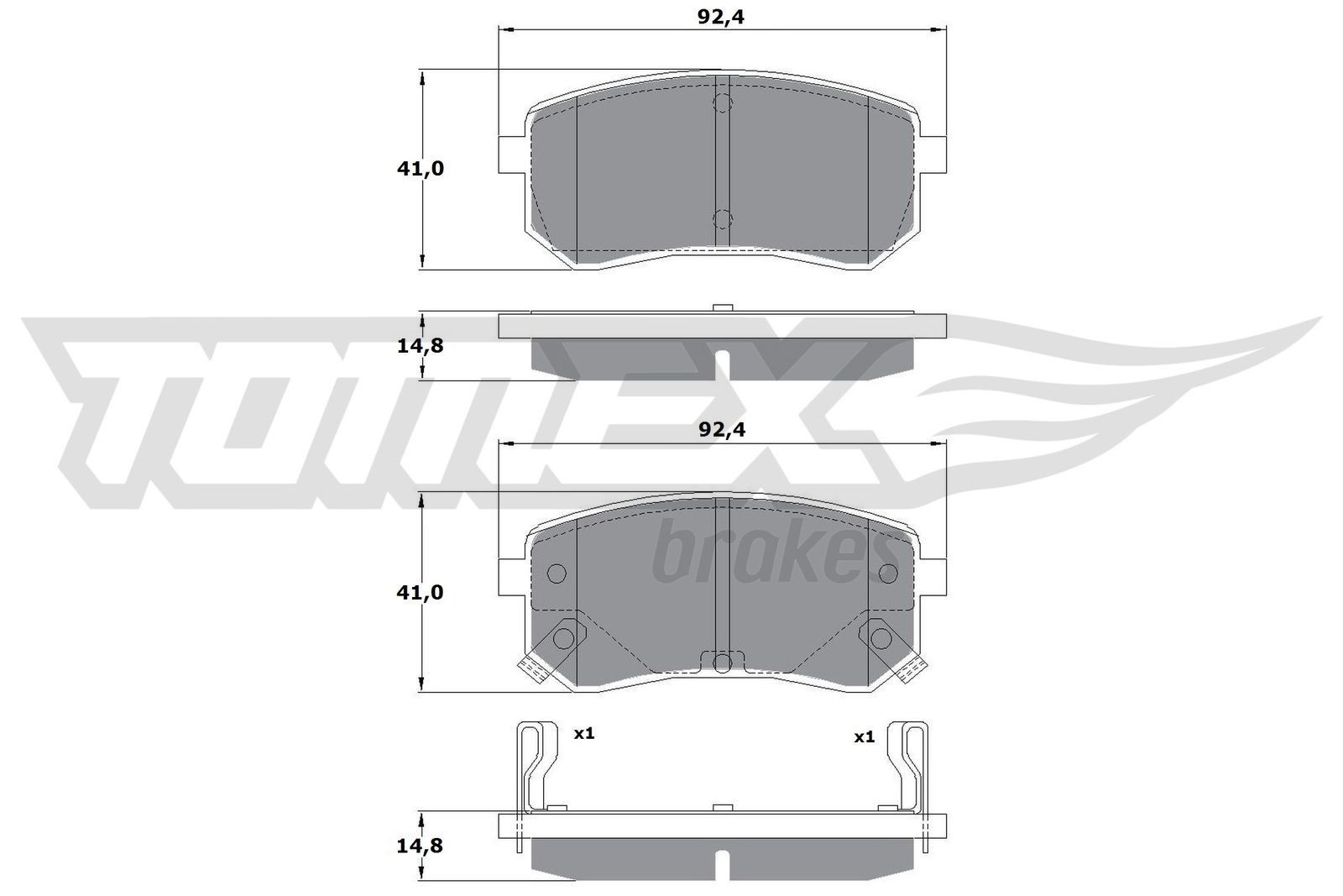15-80 TOMEX brakes TX15-80 Brake pad set 58302-0XA00