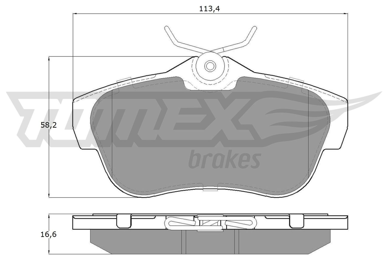 15-94 TOMEX brakes TX15-94 Brake pad set 16 736 014 80