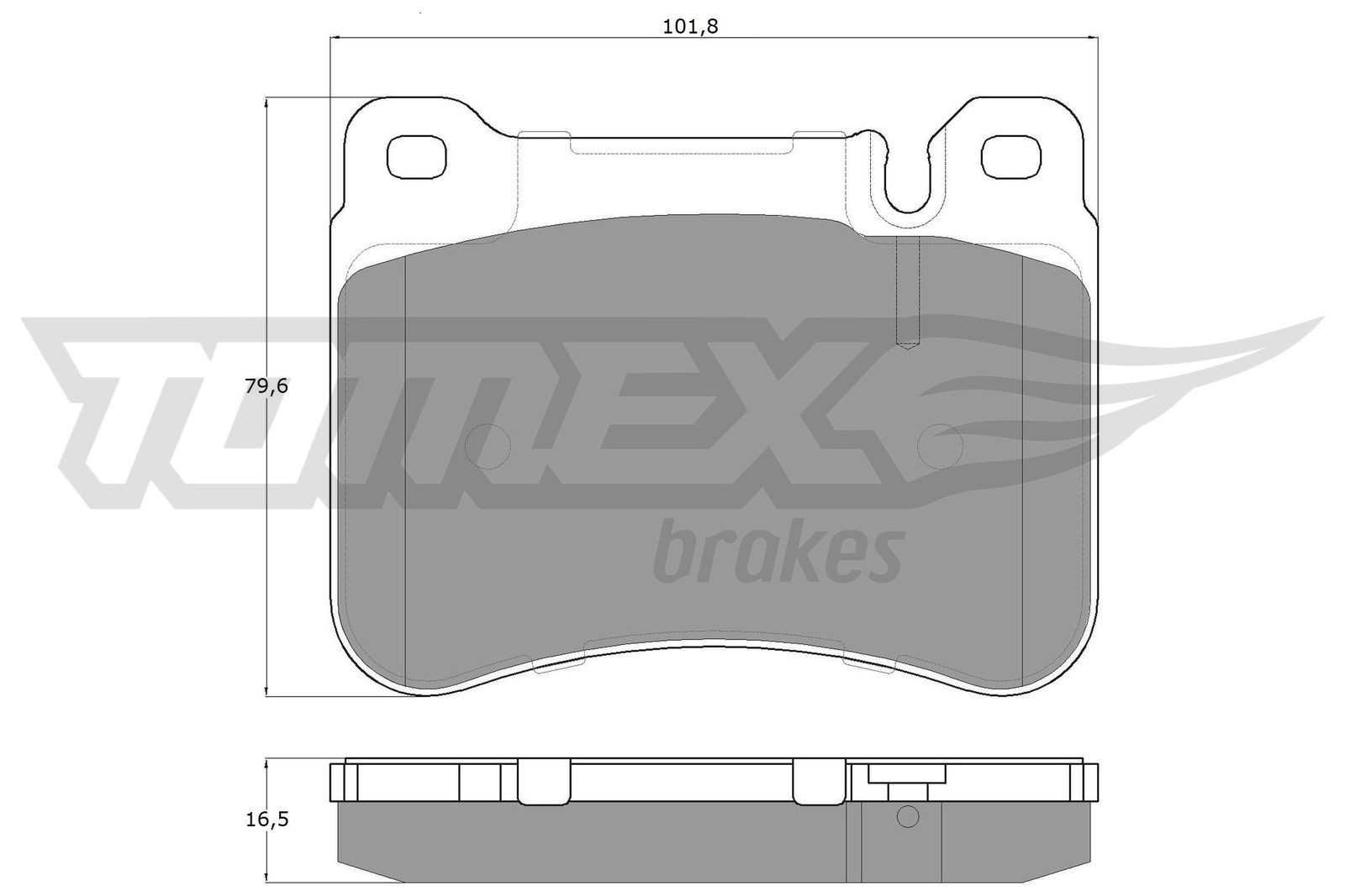 16-20 TOMEX brakes Front Axle, prepared for wear indicator Height: 79,6mm, Width: 101,8mm, Thickness: 16,5mm Brake pads TX 16-20 buy