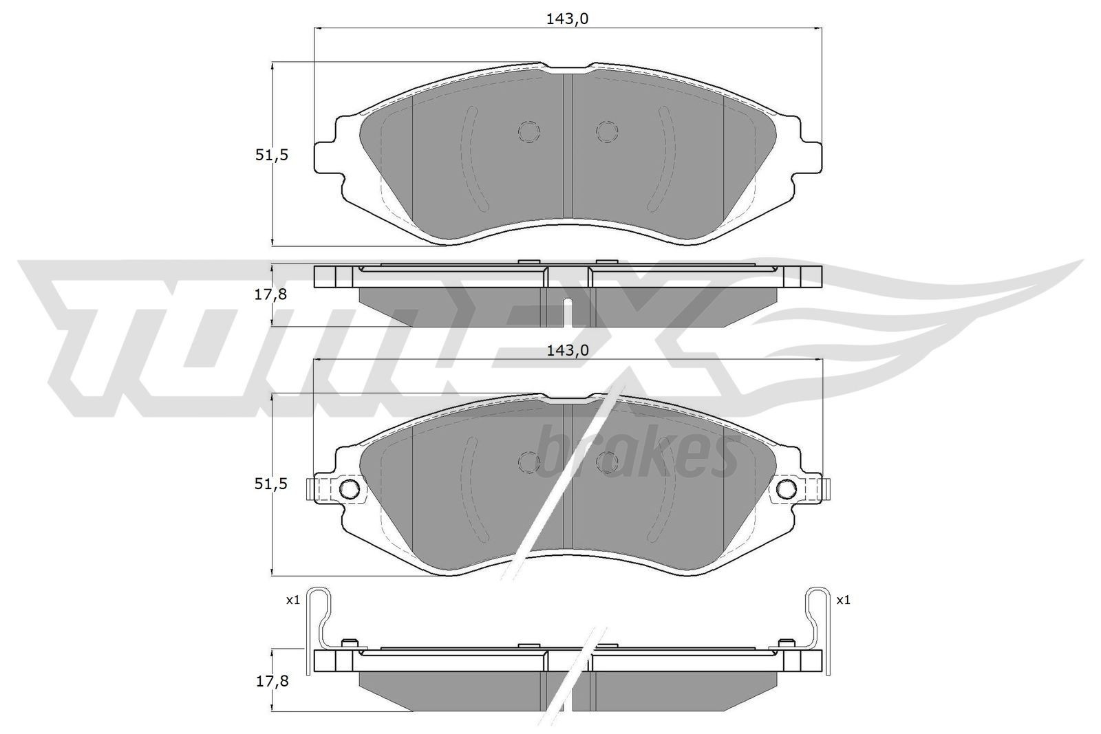 TX 16-76 TOMEX brakes Brake pad set - buy online